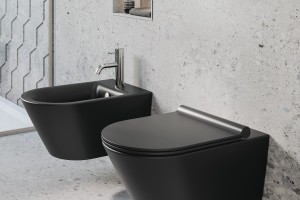 Závěsné wc a bidet Catalano Colori s Newflush, barva černá matná. 