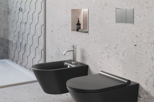 Závěsné wc a bidet Catalano Colori s Newflush, barva černá matná. 